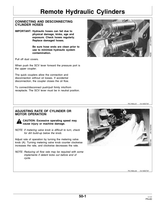 John Deere 7405 Tractors Operator Manual OMP65208 2