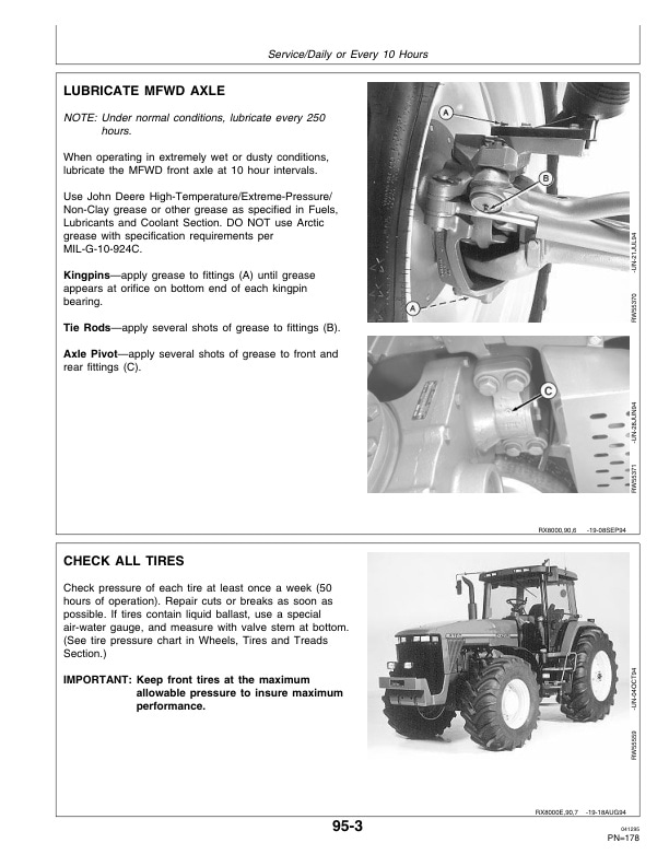 John Deere 8100 8200 8300 And 8400 Tractors Operator Manuals OMAR116319 3