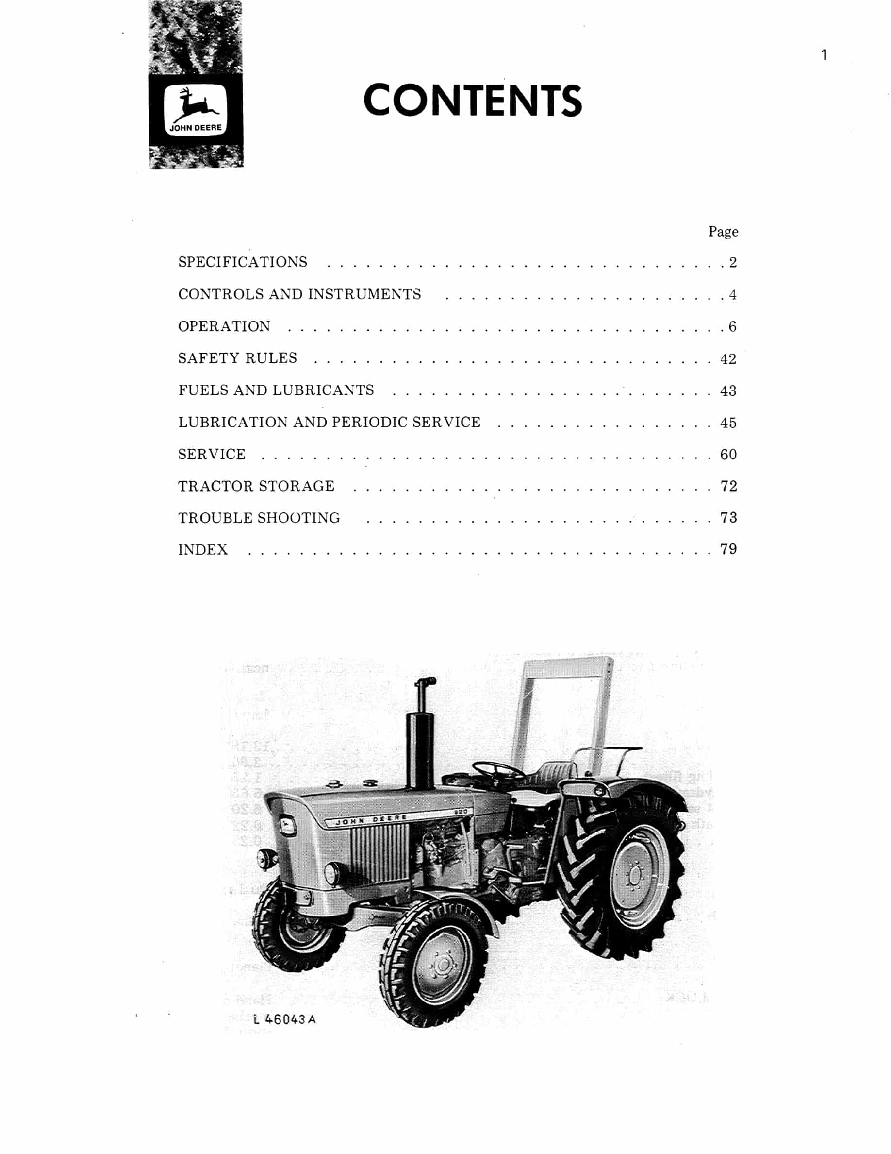 John Deere 920 Trators Operator Manual OML27360-1