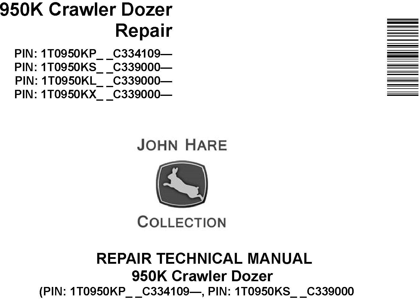 John Deere 950K Crawler Dozer Repair Technical Manual TM14360X19