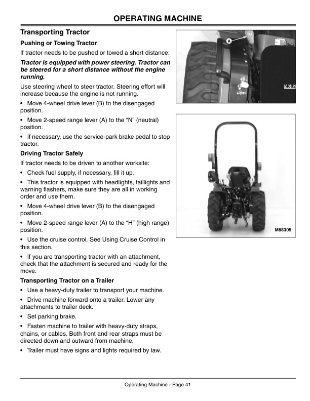 John Deere Compact Utility Tractors Operator Manual With Hydrostatic Transmission 4100 OMM134994 2