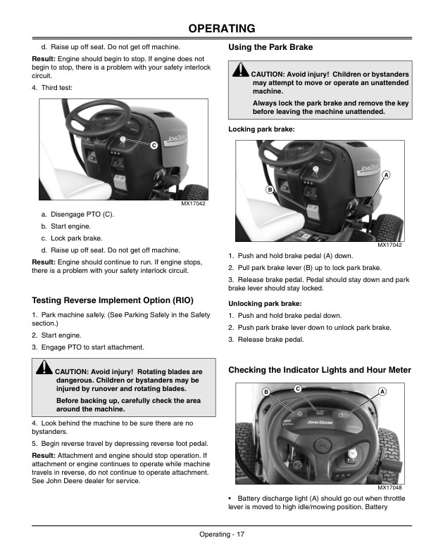 John Deere G100 Tractor Operator Manual OMGX21180 2