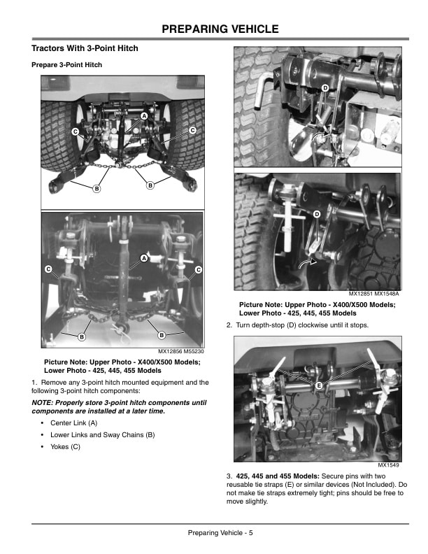 John Deere Rear Bagger For 425 445 455 And X400 X500 Series 7 Operator Manuals OMM147157 2