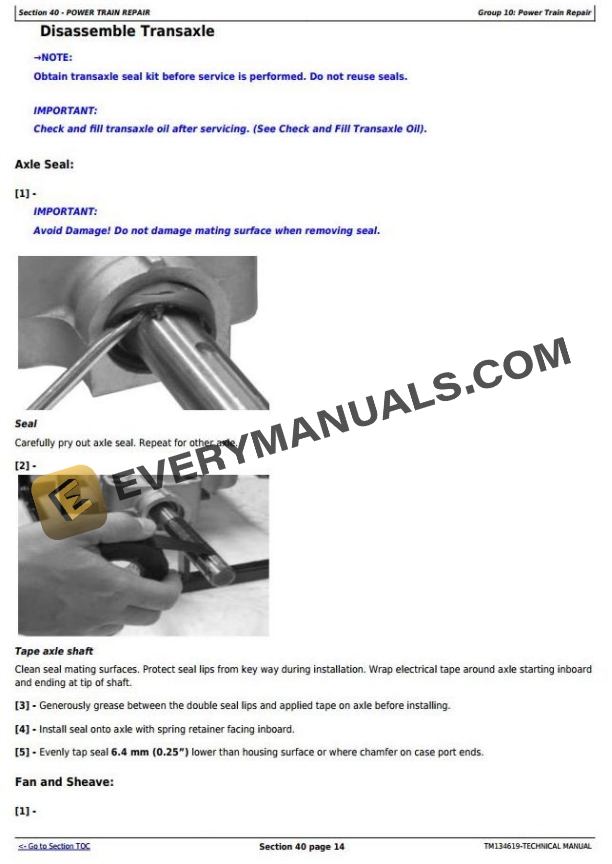 John Deere S240 Riding Lawn Tractor Diagnostic Repair Technical Manual