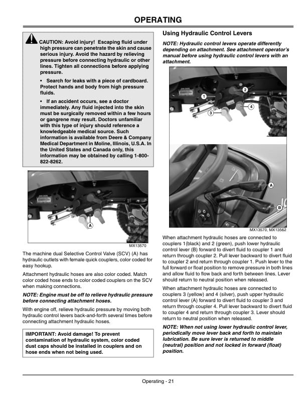 John Deere X465 X475 X485 Tractor Operator Manual OMM148634 2