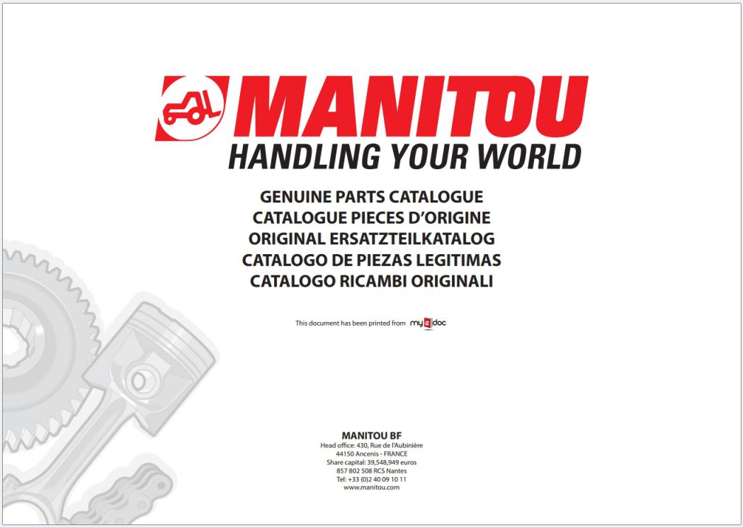 Manitou MI 15 to 35 G S2 US Forklift Repair Manual 647679EN