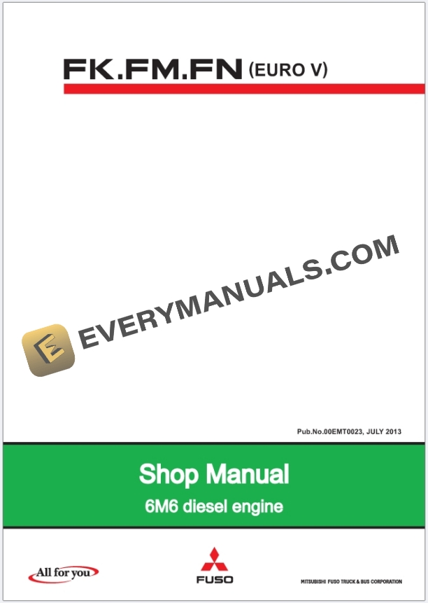 Mitsubishi Fuso 6M6 Diesel Engine Truck Shop Manual 00EMT0023