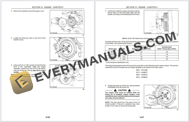 NEW HOLLAND 8670 SERVICE MANUAL visual data 7