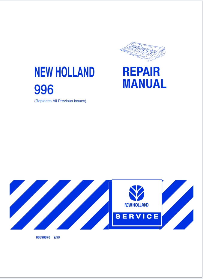 New Holland 996 Corn Head Repair Manual 86598876