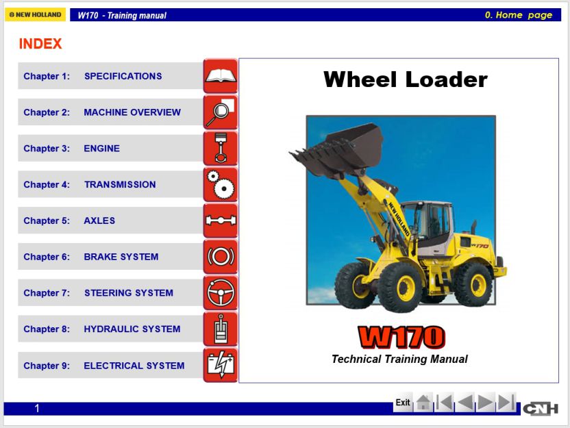 New Holland W170 Wheel Loader Technical Training Manual