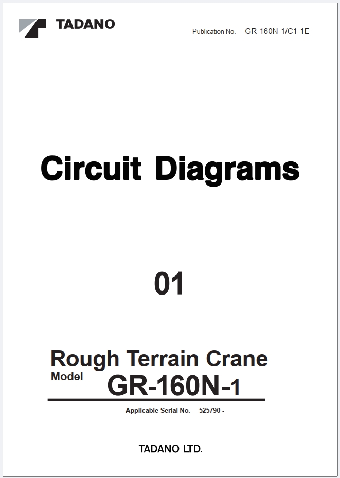 Tadano GR-160N-1 Crane Operation Parts Manual, Circuit Diagrams