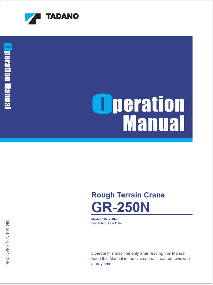 Tadano GR-250N-3 Crane Operation Parts Manual, Circuit Diagrams
