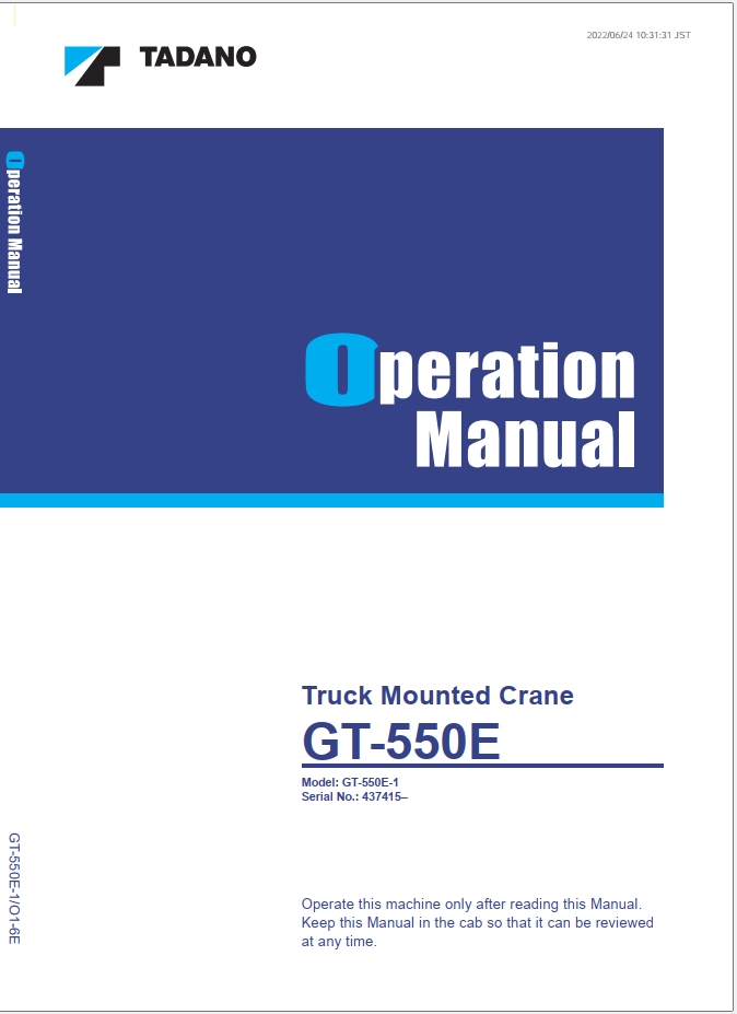 Tadano GT-550E-1 Crane Operation Training Manual, Circuit Diagrams