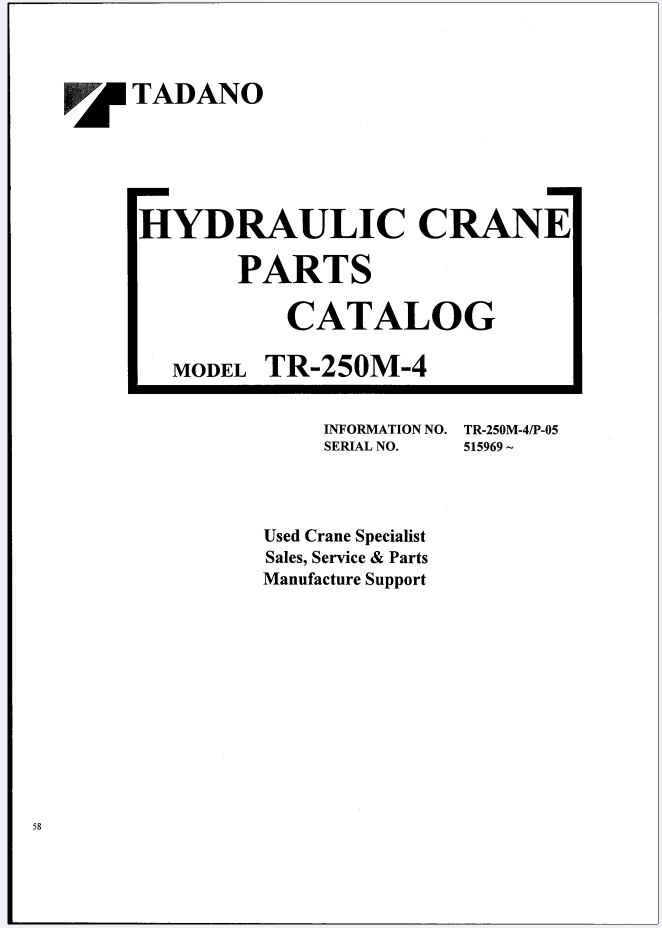 Tadano TR-250M-4 Crane Parts Manual, Electric Circuit Diagram