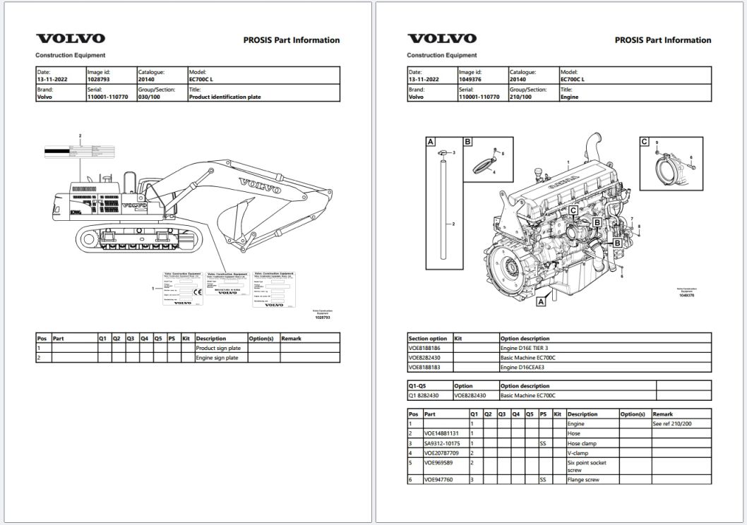 Volvo EC700C L Excavator Parts Manual001
