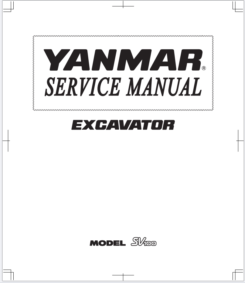 Yanmar SV100 Excavator Service Manual