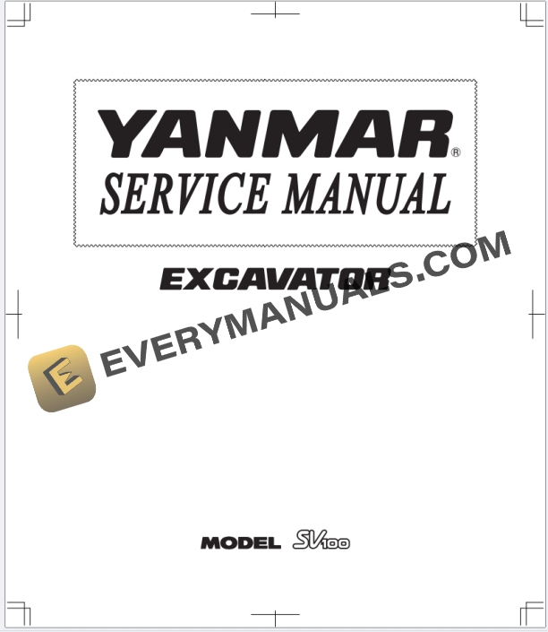 Yanmar SV100 Excavator Service Manual