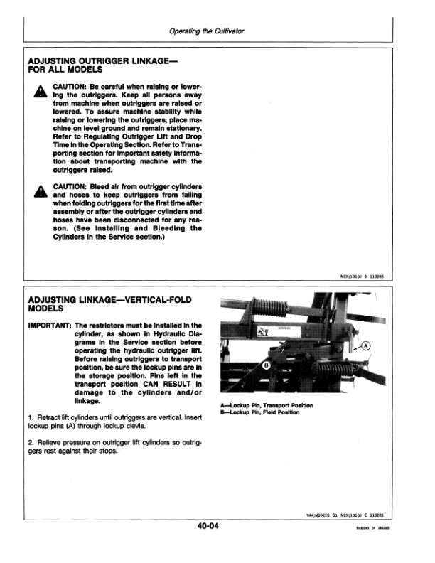 John Deere 1010 Series Drawn Field CULTIVATOR Operator Manual OMN200075 2
