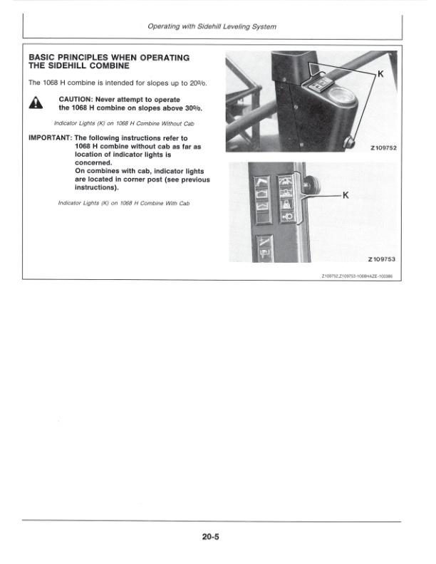 John Deere 1068 H Combine Operator Manual OMZ91754 2