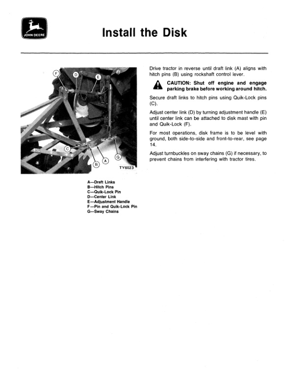 John Deere 140 AND 160 INTEGRAL DISK Operator Manual OMTY3997 2