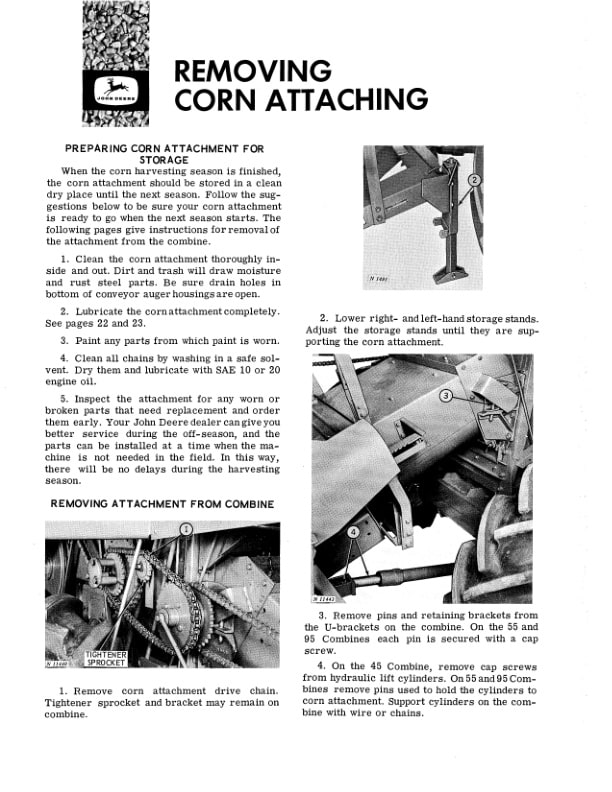 John Deere 210 Corn Attachment 45 55 AND 95 Combines Operator Manual OMN97708 3