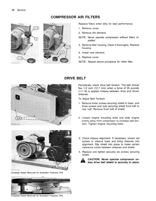 John Deere 300 Air Compressor Operator Manual OMTY3863 3