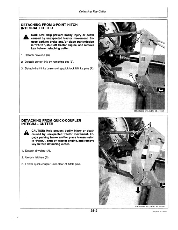 John Deere 509 609 709 Rotary Cutter Operator Manual OMW37995 2
