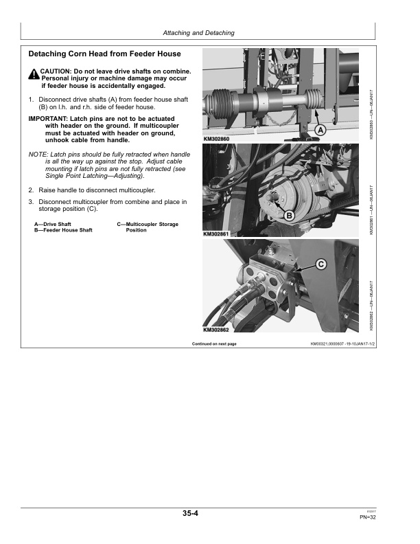 John Deere 608FC Folding Corn Head Operator Manual OMLCA115700-2