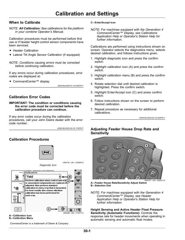 John Deere 620F, 622F, 625F, 630F, and 635F Cutting Platforms Operator Manual OMDXE10525-2