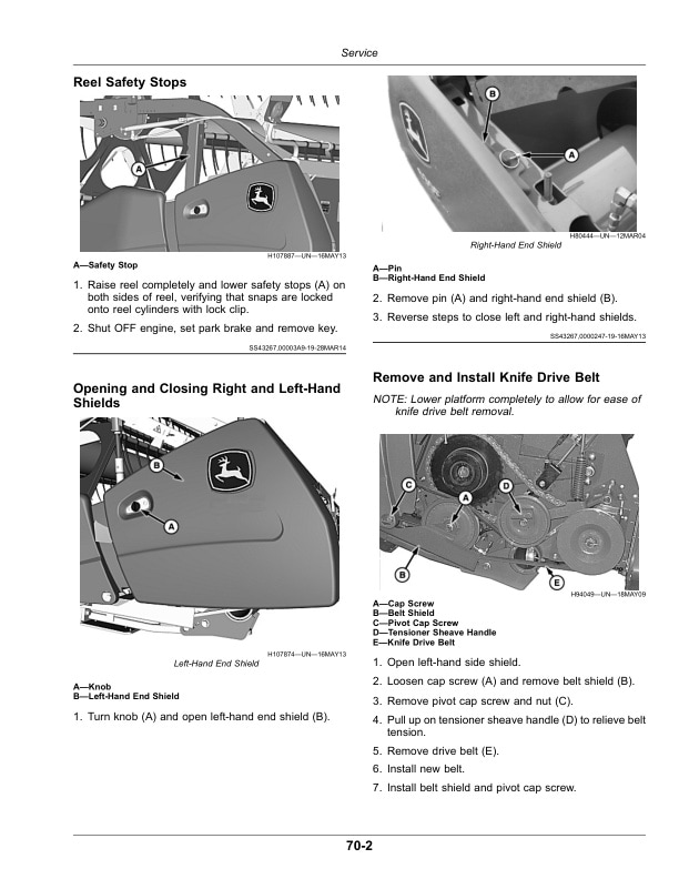 John Deere 620F, 622F, 625F, 630F, and 635F Cutting Platforms Operator Manual OMDXE10525-3