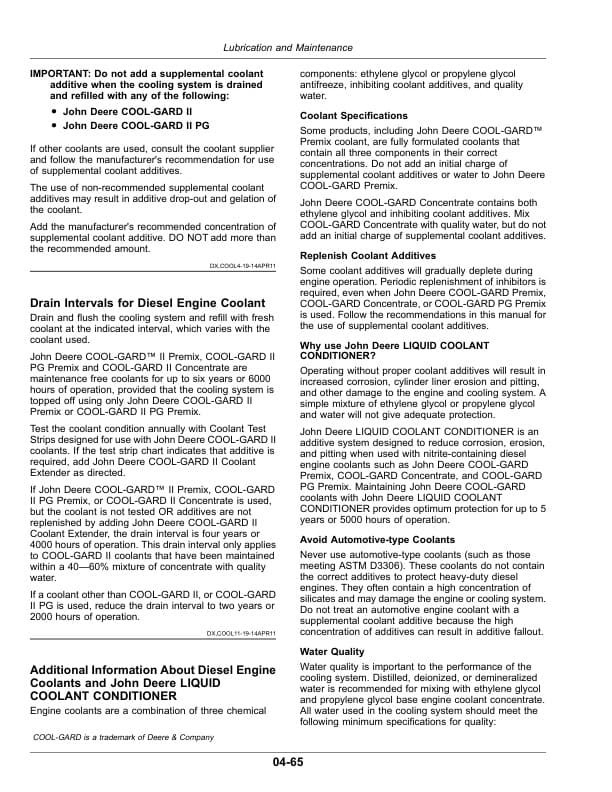 John Deere 8100 – 8600 Self-Propelled Forage Harvester Operator Manual OMDXE12645-3