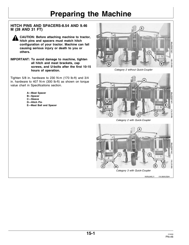 John Deere 845 Series Folding Row Crop CULTIVATOR Operator Manual OMN200362 2