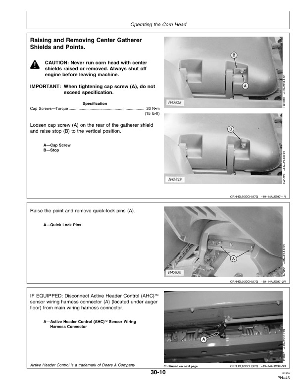 John Deere 90 Series Corn Heads Operator Manual OMH175278 2