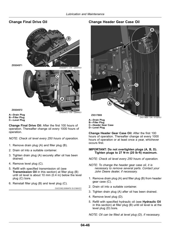 John Deere 9500, 9600, and 9700 Self-Propelled Forage Harvester Operator Manual OMDXE12760-3