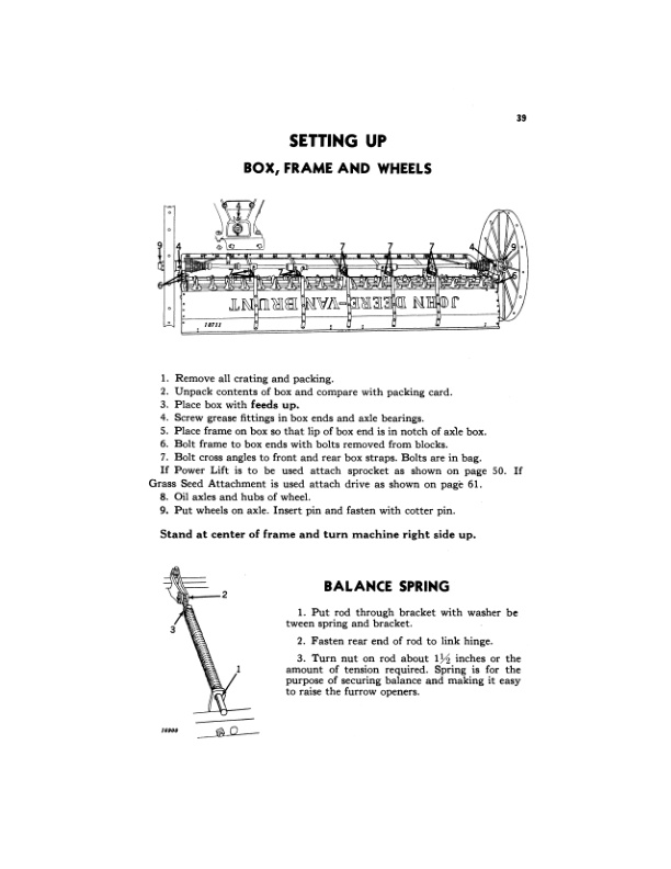 John Deere MODEL RS VAN BRUNT GRAIN DRILL Operator Manual OMM27252 2