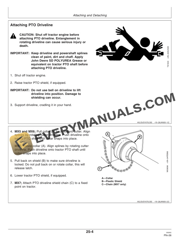 John Deere MX5, MX6 and MX7 Rotary Cutter Operator Manual OMW49246
