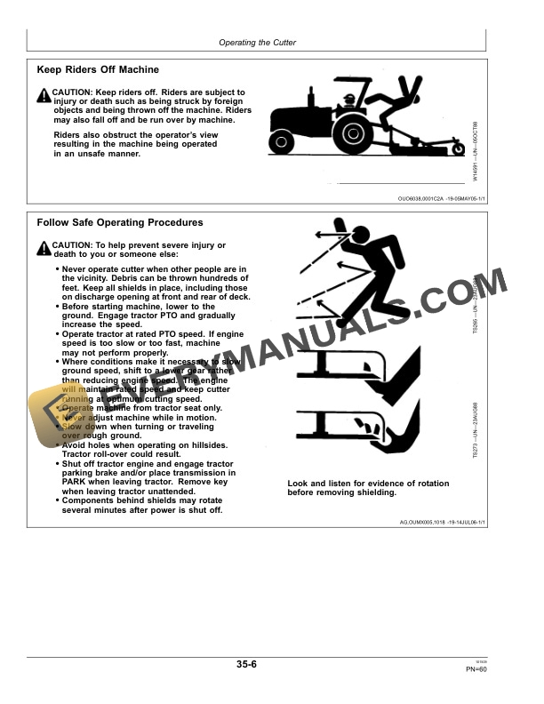 John Deere MX8 and MX10 Rotary Cutter Operator Manual OMP73900