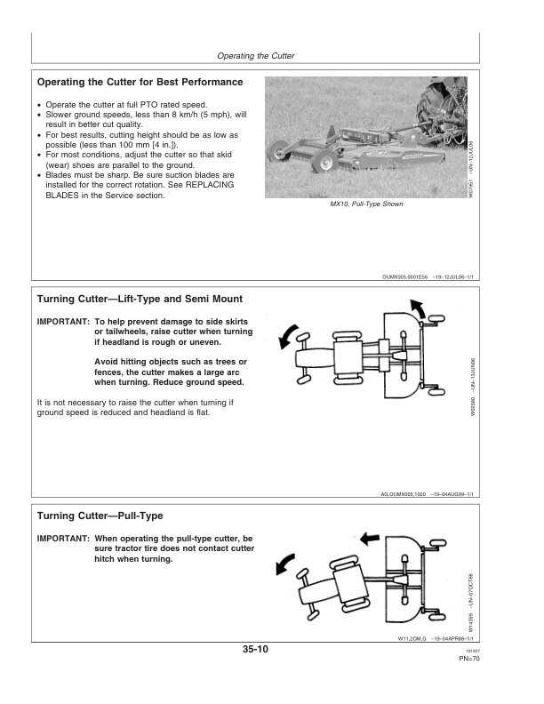 John Deere MX8 and MX10 Rotary Cutter Operator Manual OMW53064-3