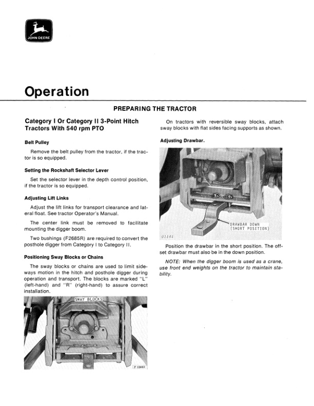 John Deere NO.3 POSTHOLE DIGGER Operator Manual OMGA10024 2