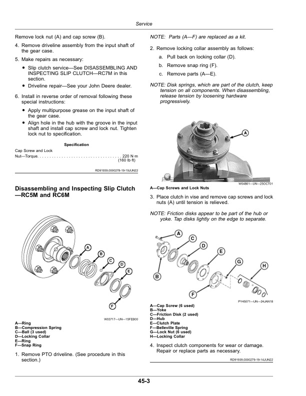 John Deere RC5M, RC6M, RC7M, RC6R & RC7R Single-Spindle Rotary Cutter Operator Manual OMFH347285-3