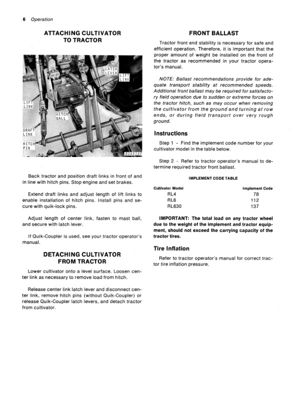 John Deere RL4 RL6 RL630 LISTED CROP CULTIVATOR Operator Manual OMN159310 2