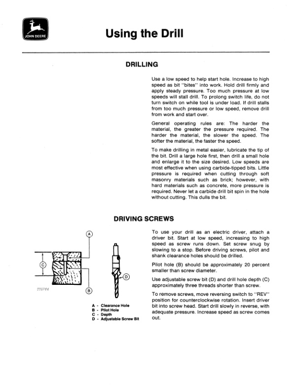 John Deere TY9037 3 8 Inch Cordless Electric Drill Operator Manual OMTY3974 3