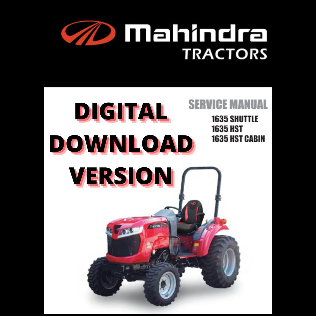 Mahindra Tractor 1635 Shuttle HST Cabin Operator Service Manual
