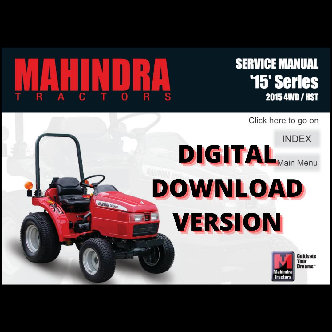 Mahindra Tractor 2015 4WD HST Operator Service Manual