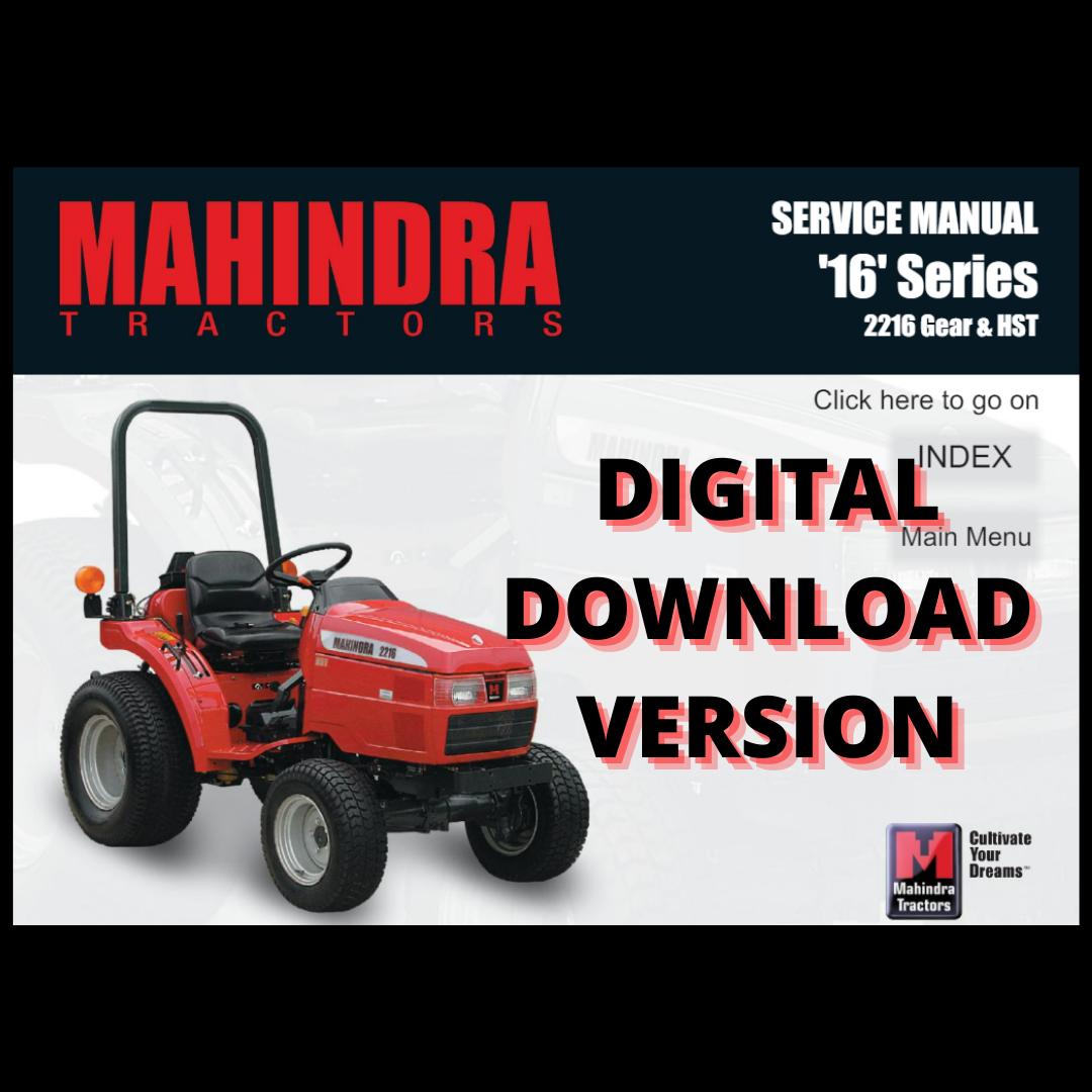 Mahindra Tractor 2216 Gear HST Service Manual