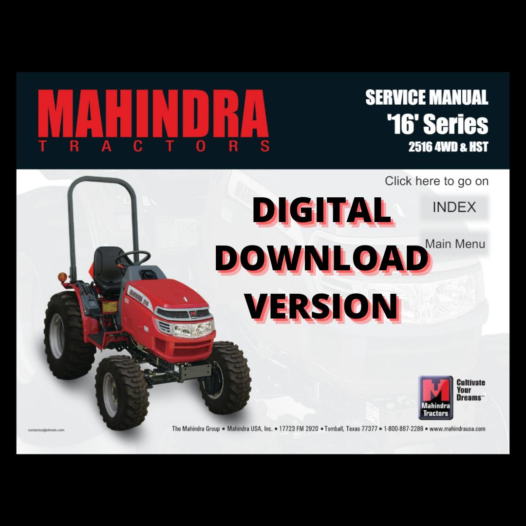 Mahindra Tractor 2516 4WD HST Service Manual