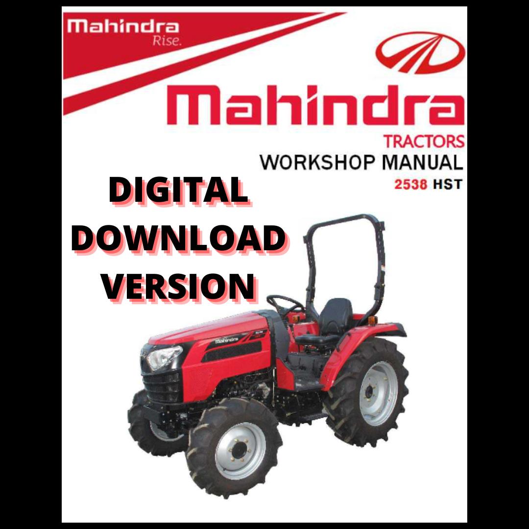 Mahindra Tractor 2538 HST Workshop Operator Manual