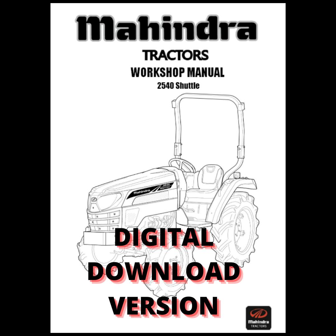 Mahindra Tractor 2540 Shuttle Operator Service Manual