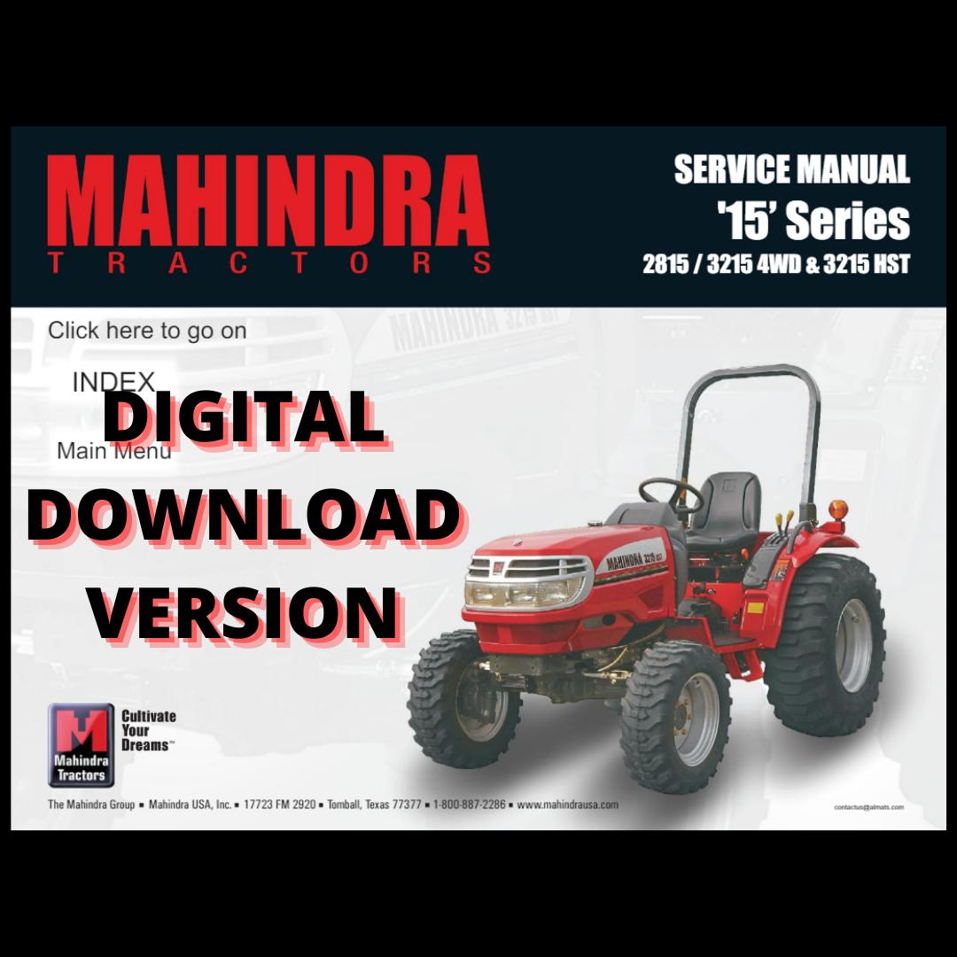 Mahindra Tractor 2815 3215 4WD HST Service Manual