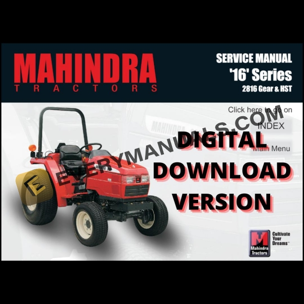 Mahindra Tractor 2816 Gear HST Service Manual